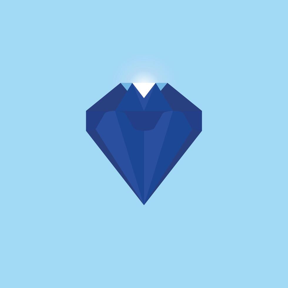 logo iceberg diamante minimalista icona simbolo vettoriale design piatto