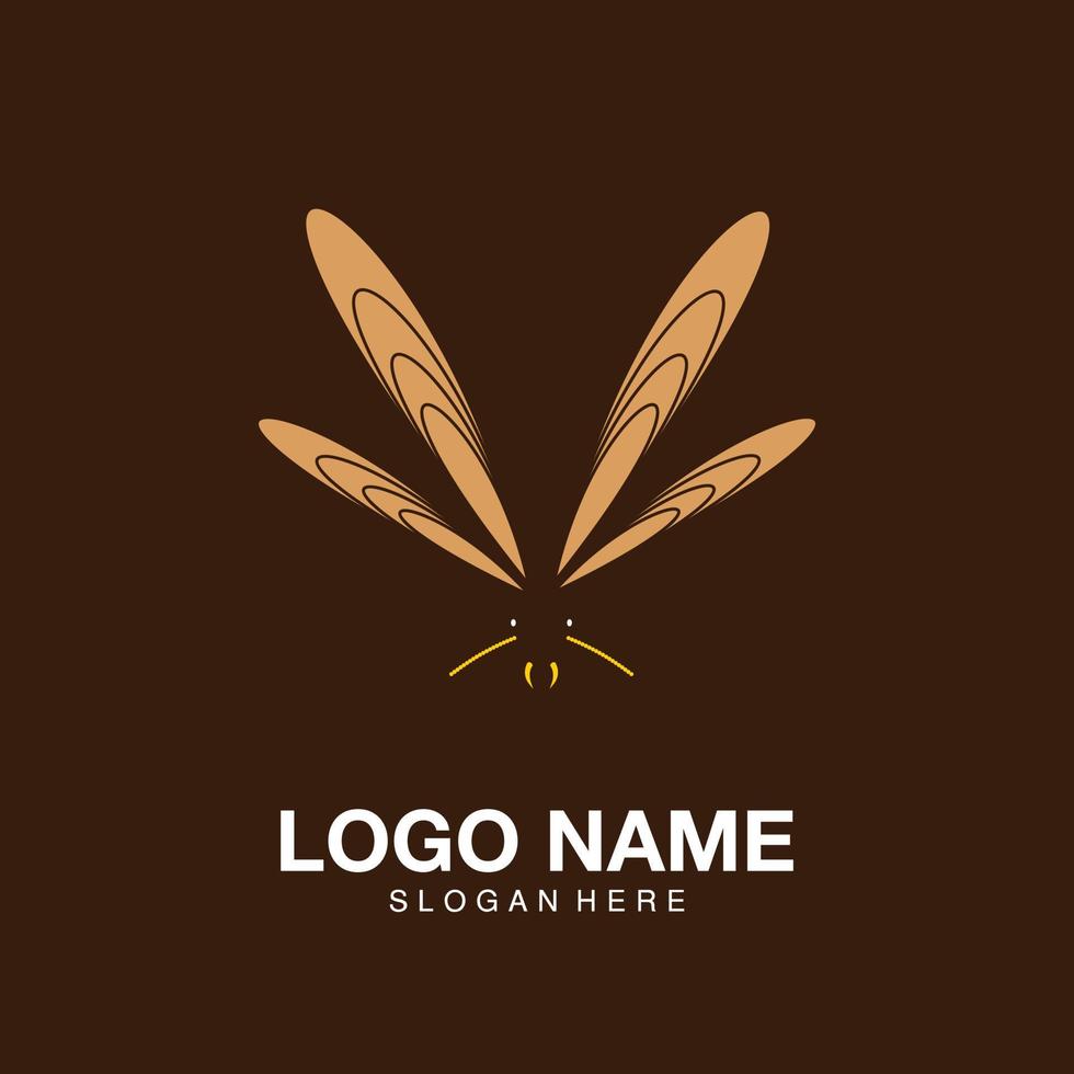 logo falena minimalista icona simbolo vettoriale design piatto