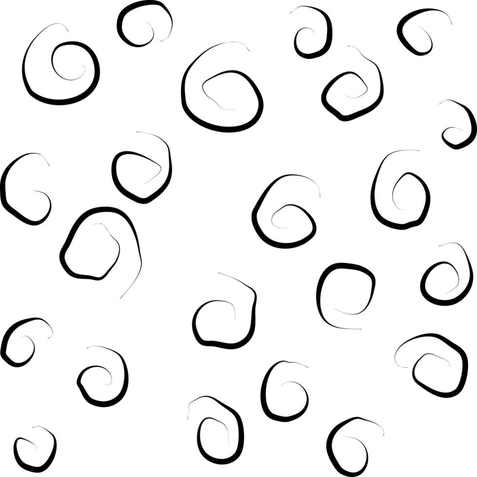 sfondo astratto. tante spirali. modello disegnato a mano di doodle. bianco e nero vettore