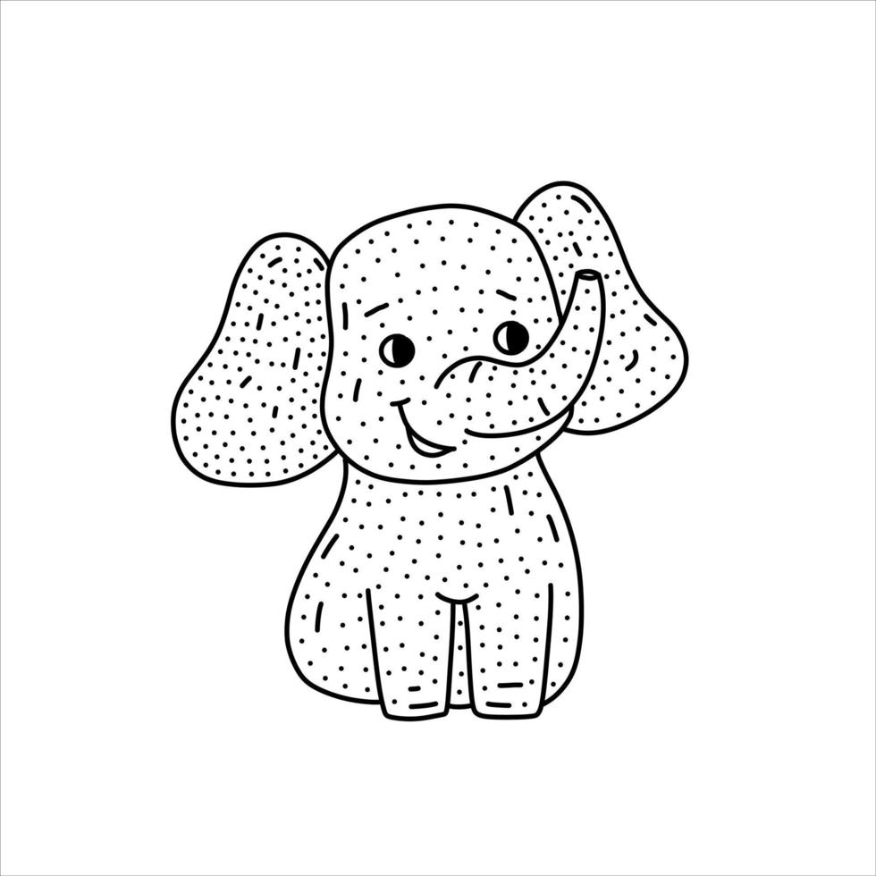 icona di elefante disegnato a mano in stile doodle. icona del vettore dell'elefante del fumetto per il web design isolato su sfondo bianco.