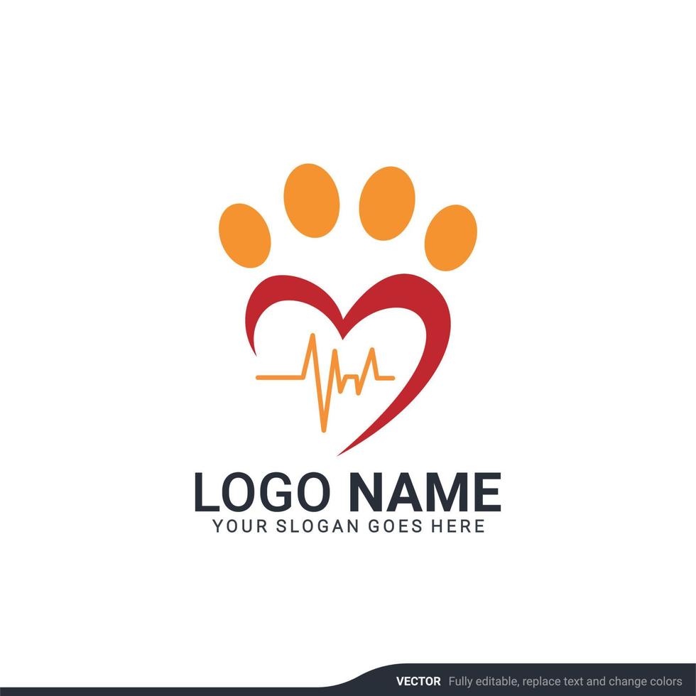 design del logo per la cura degli animali domestici. design moderno del logo modificabile vettore
