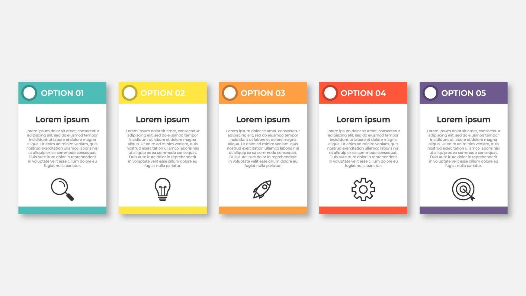 concetto creativo per infografica con 5 passaggi, opzioni, parti o processi. visualizzazione dei dati aziendali vettore