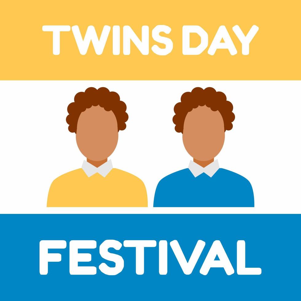 illustrazione vettoriale del festival del giorno dei gemelli