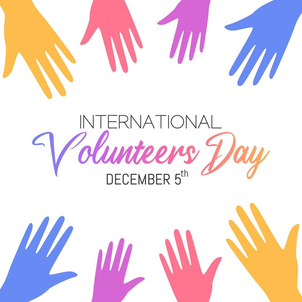 illustrazione vettoriale della giornata internazionale dei volontari