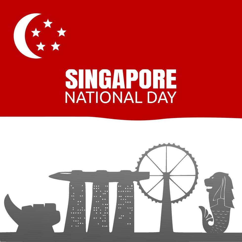 illustrazione vettoriale della giornata nazionale di singapore