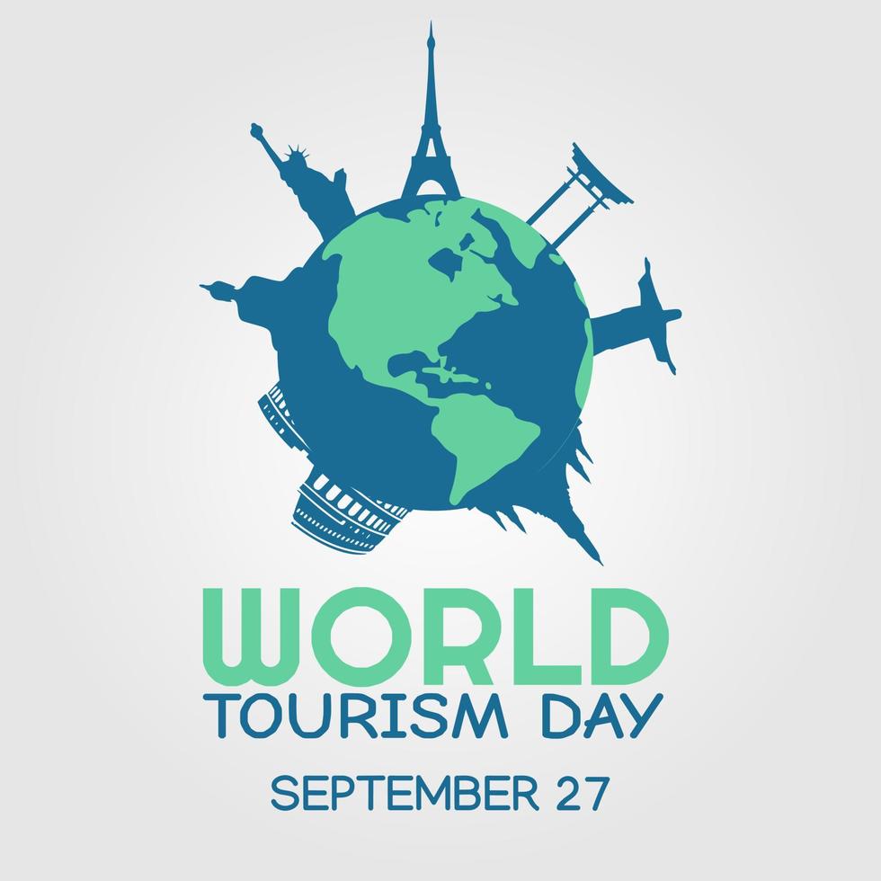 illustrazione vettoriale della giornata mondiale del turismo