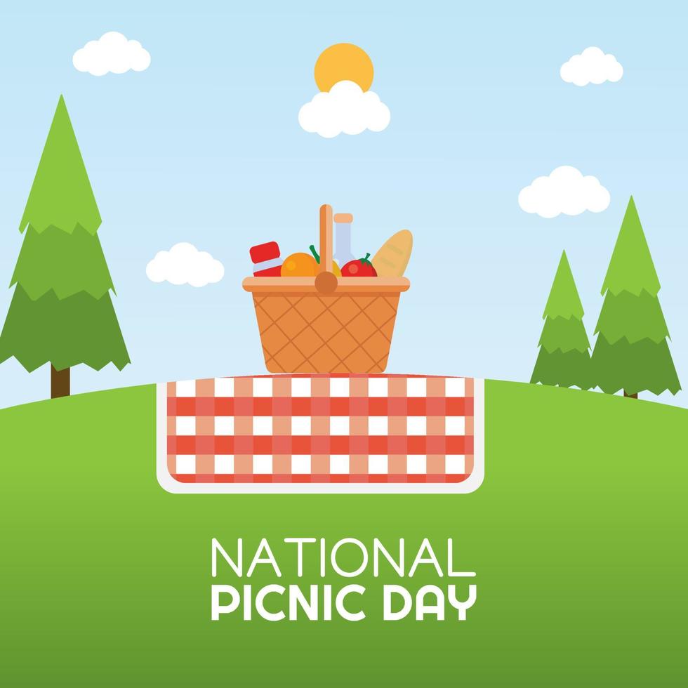 illustrazione vettoriale della giornata nazionale del picnic