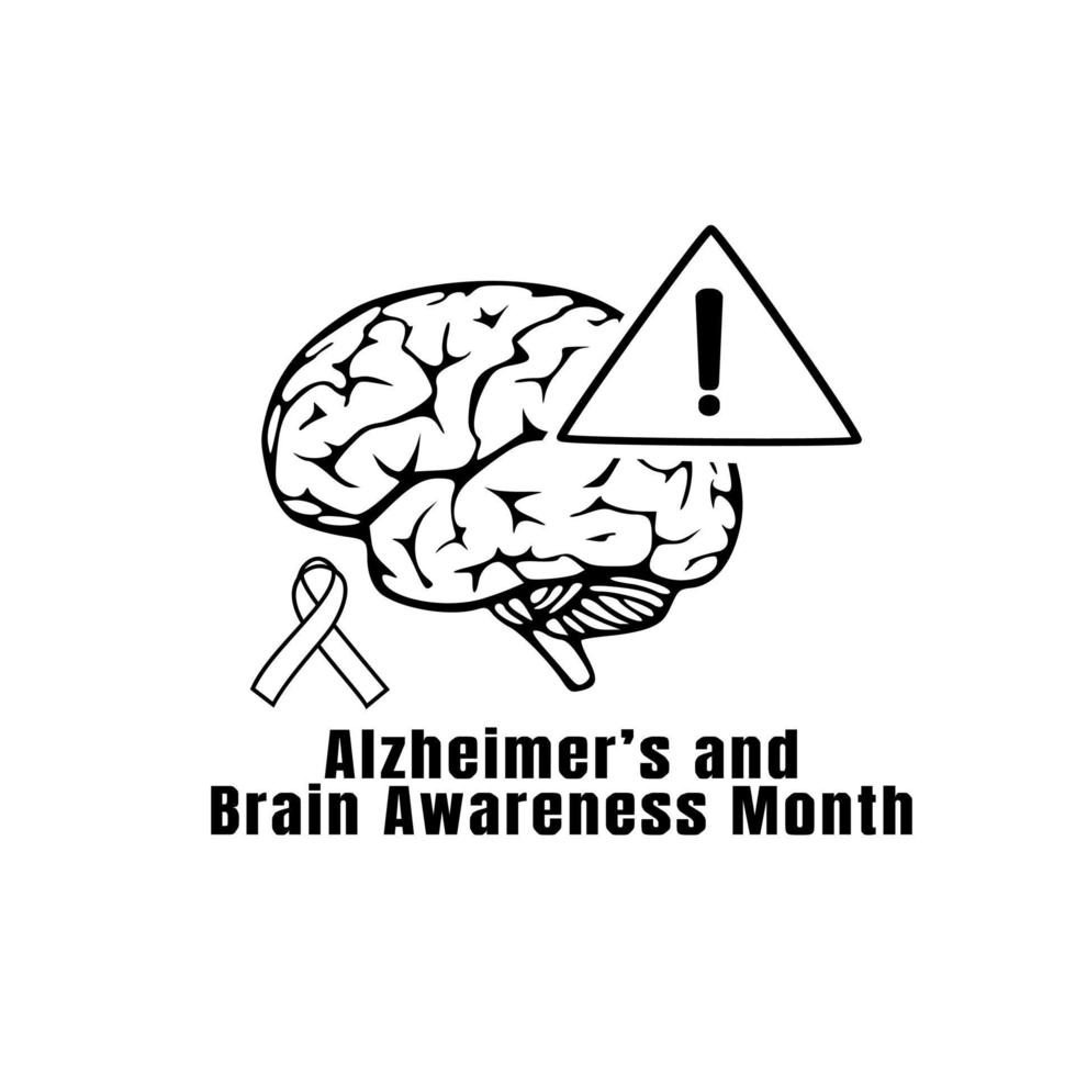 illustrazione vettoriale del mese di consapevolezza del cervello e di alzheimer