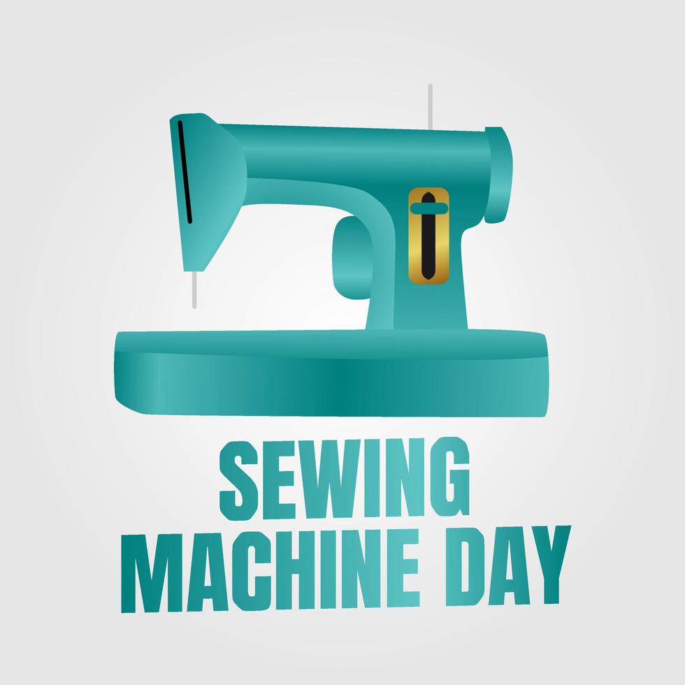 illustrazione vettoriale del giorno della macchina da cucire
