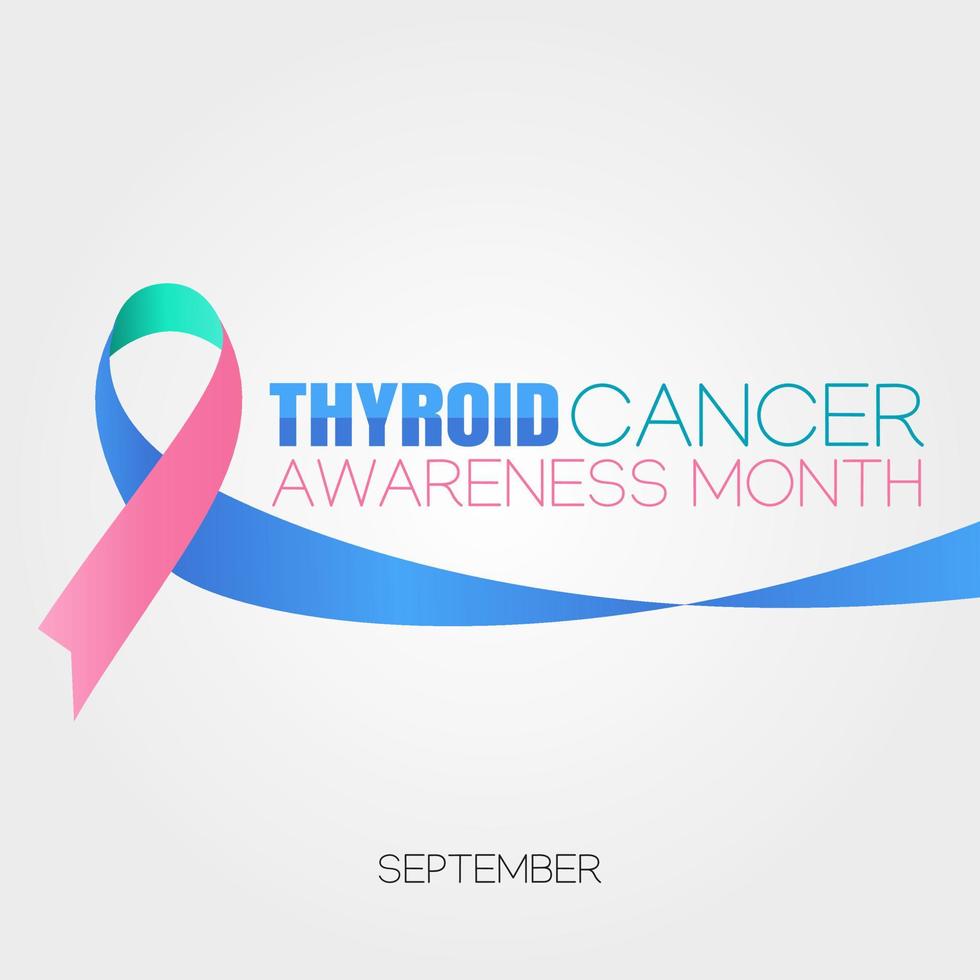 illustrazione vettoriale del mese di consapevolezza del cancro alla tiroide