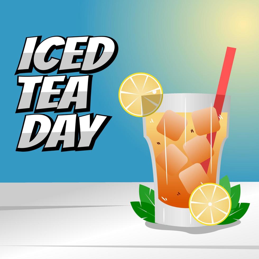 illustrazione vettoriale del giorno del tè freddo