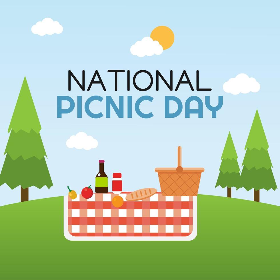 illustrazione vettoriale della giornata nazionale del picnic