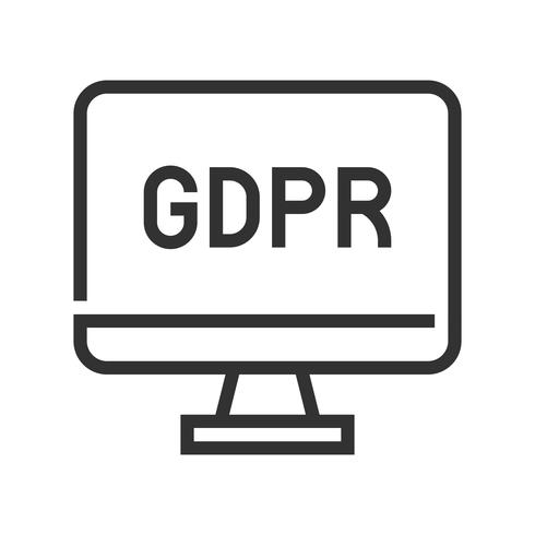 GDPR Icona di regolazione della protezione dei dati generali, stile della linea vettore