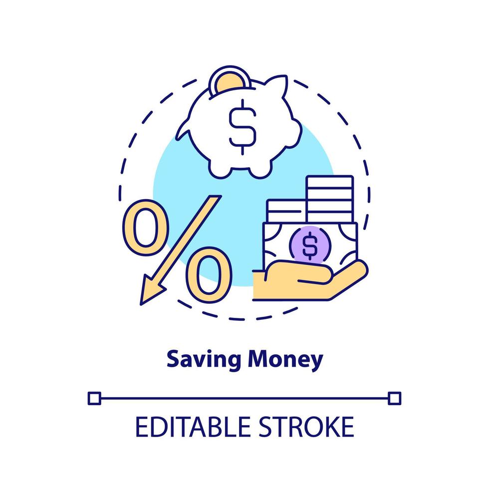icona del concetto di risparmio di denaro vettore