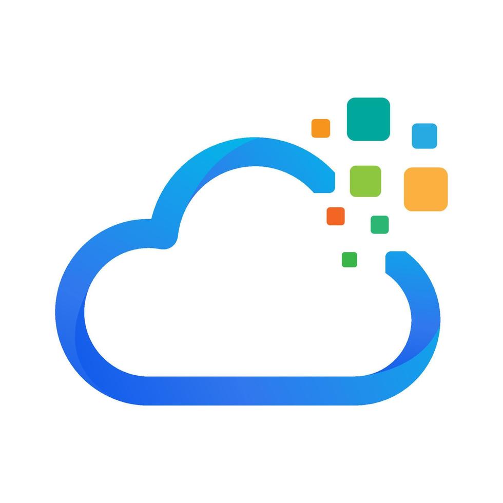 modello di progettazione logo dati cloud vettore