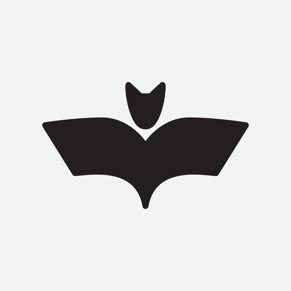 semplice icona pipistrello logo design per bambini vettore