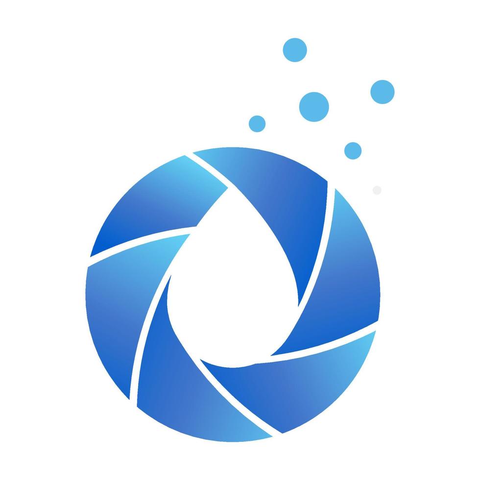 modello di progettazione del logo di fotografia d'acqua vettore
