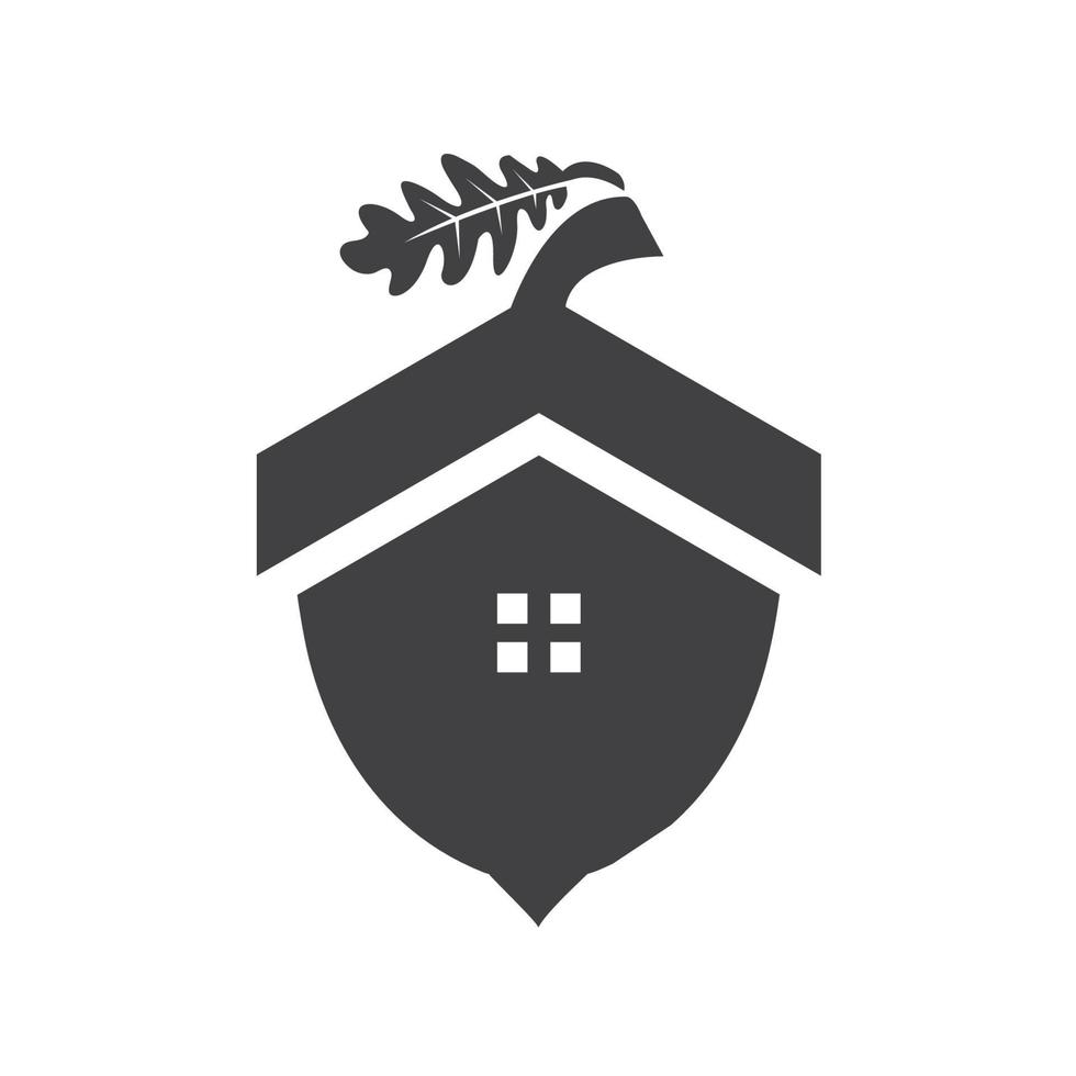 modello di progettazione del logo per la casa di querce vettore