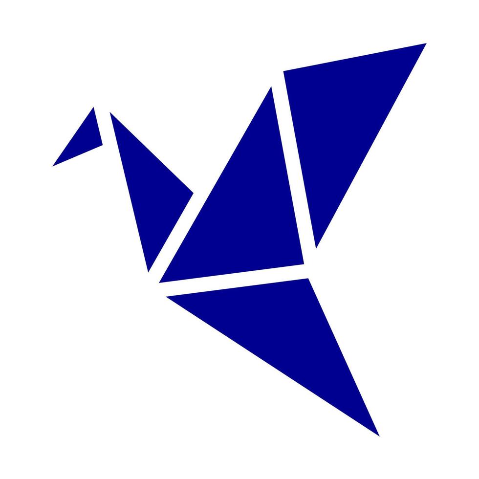 disegno dell'illustrazione dell'icona del vettore del simbolo del logo semplice della mosca dell'uccello di origami colorato