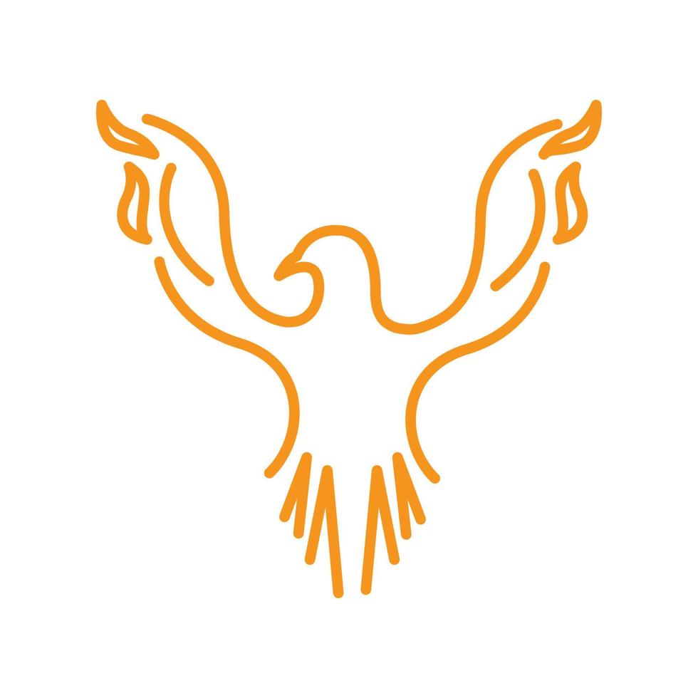 linea uccello volare fuoco fiamma logo simbolo icona vettore grafico design illustrazione idea creativa