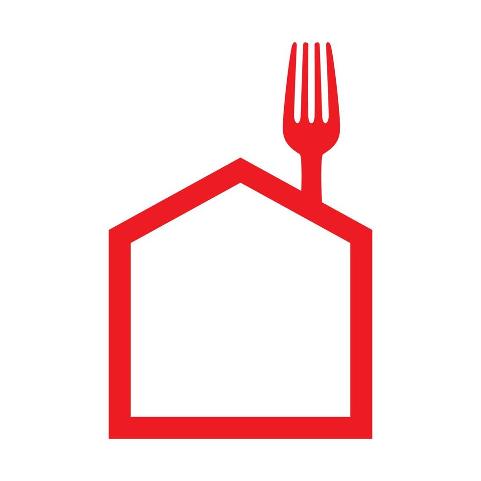 semplice linea minimalista ristorante cibo forchetta logo design icona vettore