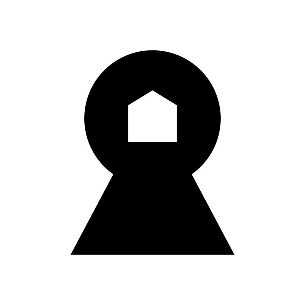 design del logo della siluetta del blocco di sicurezza della casa o della casa vettore
