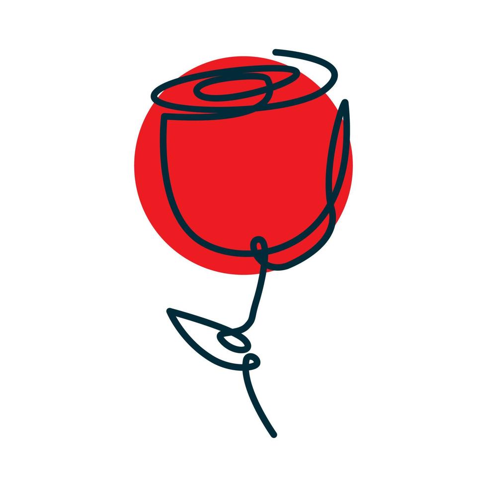 linee bella rosa rossa semplice logo vettore simbolo icona illustrazione design
