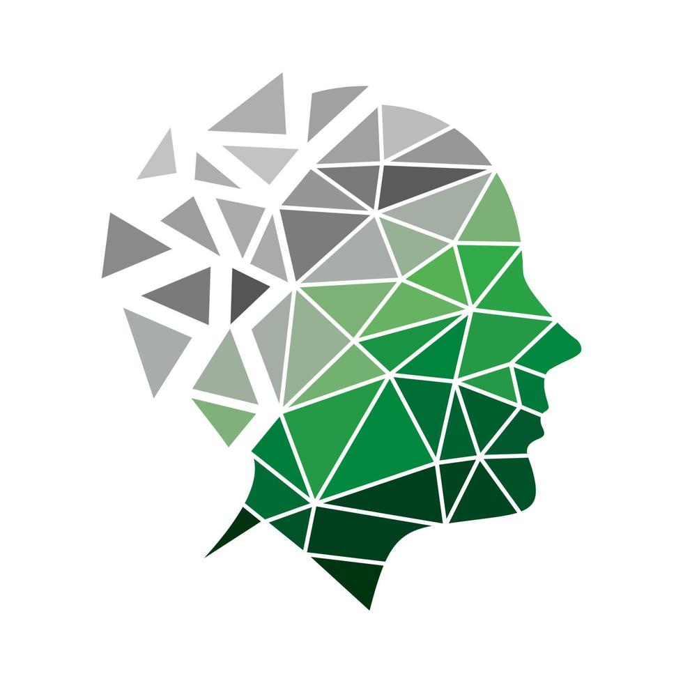 design del logo della testa digitale vettore