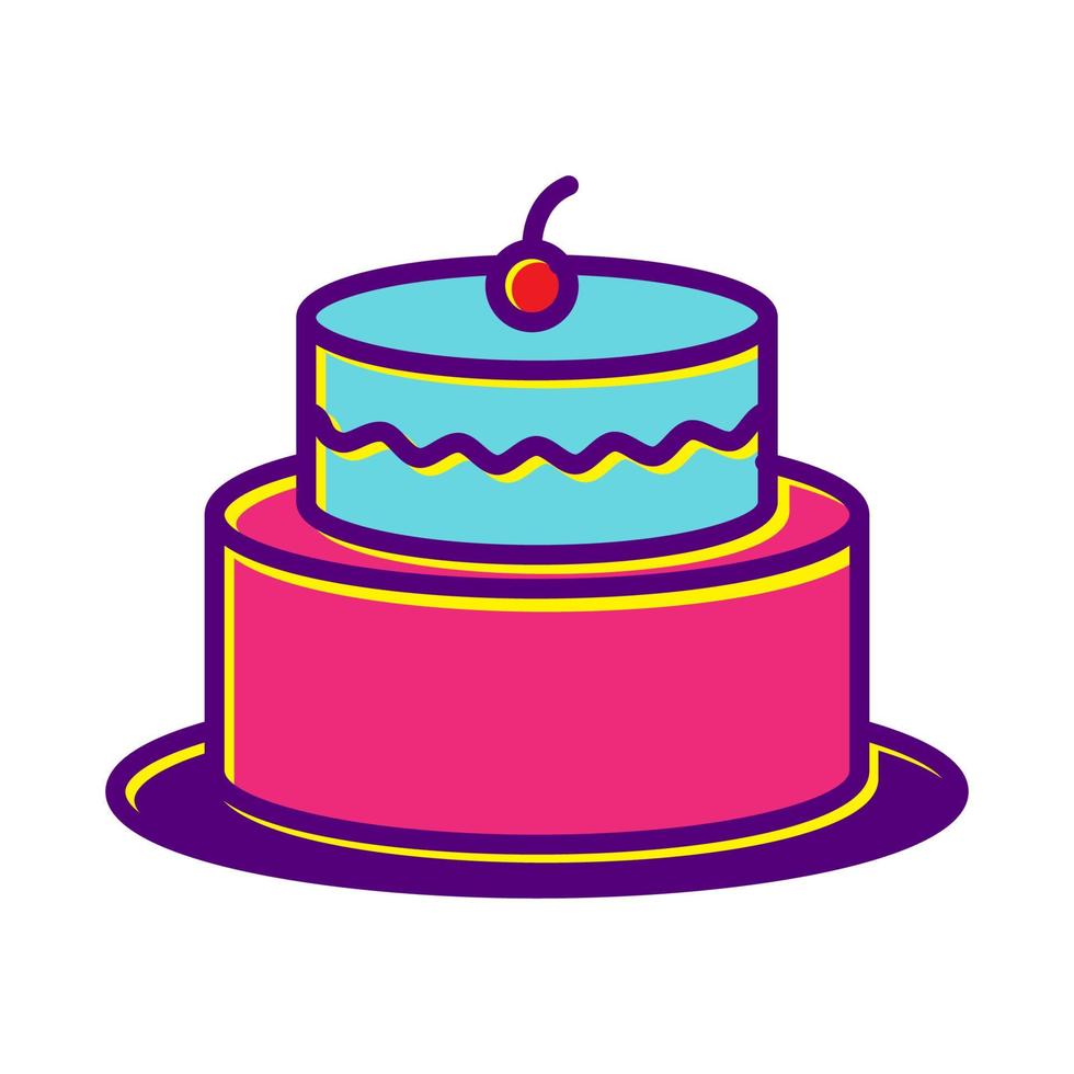 linee colorate astratte torte di compleanno logo design icona vettore simbolo illustrazione