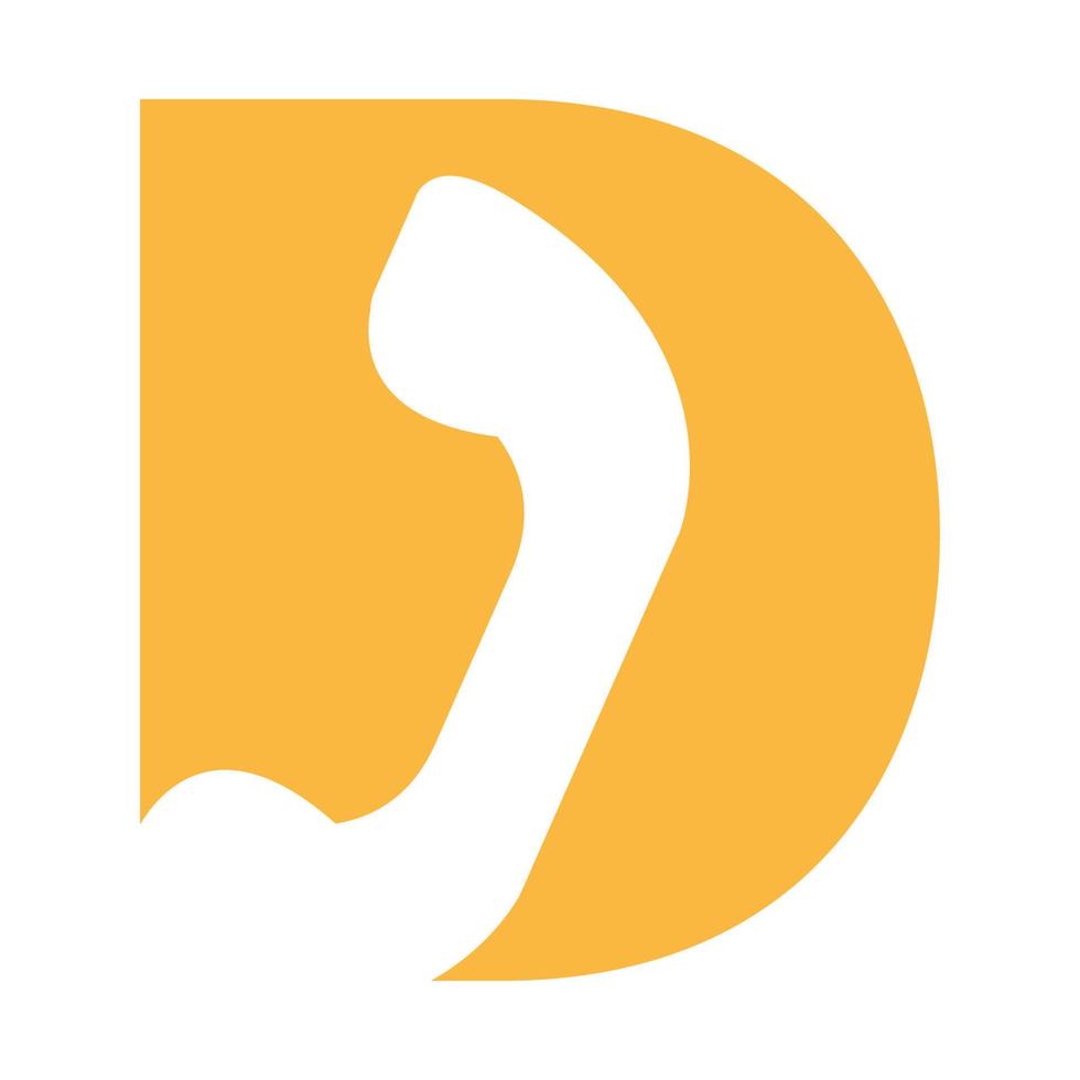 lettera d per la progettazione grafica vettoriale dell'icona del simbolo del logo della chiamata