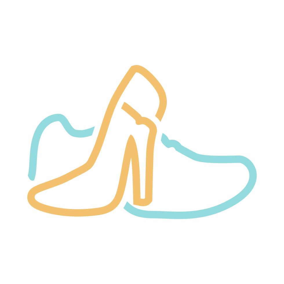 modello di progettazione del logo di scarpe minimaliste vettore