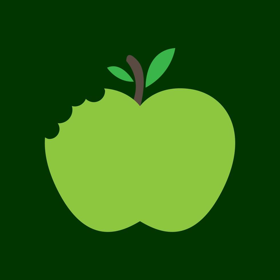 verde mela con morso moderno logo design icona vettore simbolo illustrazione