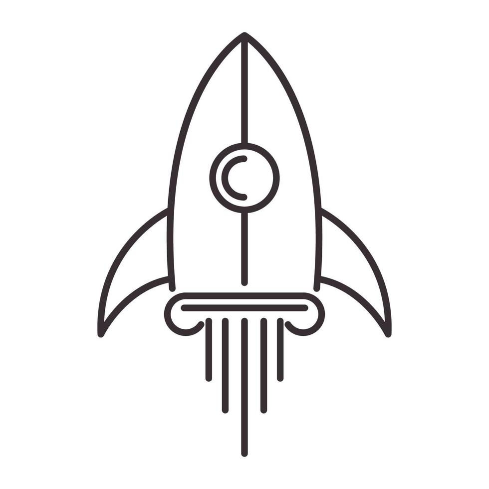 legge con il disegno dell'illustrazione dell'icona del simbolo del vettore del logo del razzo