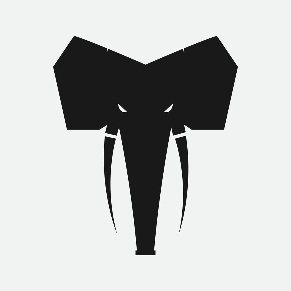 design del logo vintage con testa di elefante vettore