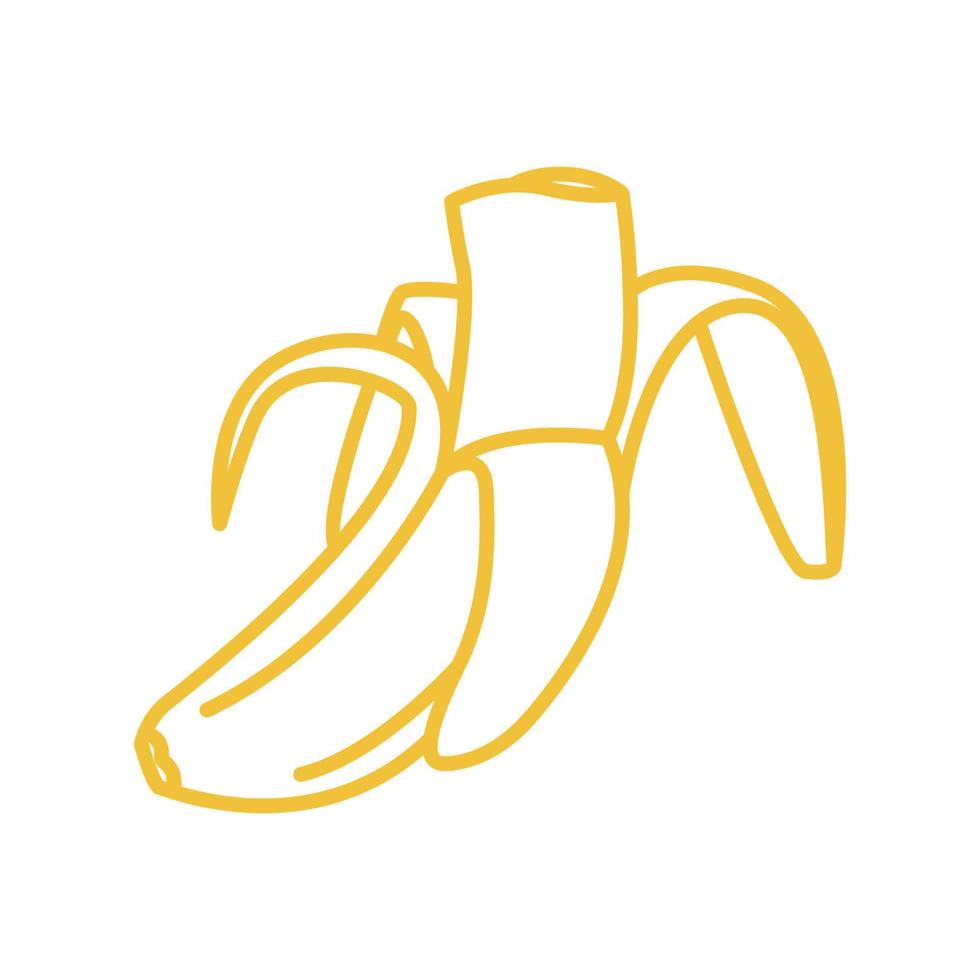 illustrazione del simbolo dell'icona del vettore del design del logo della linea di taglio della banana della frutta