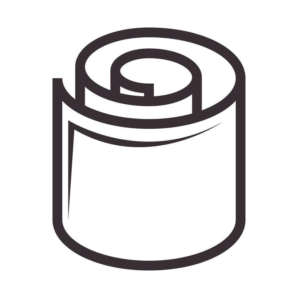 linee di design del logo in carta o rotolo di tessuto vettore