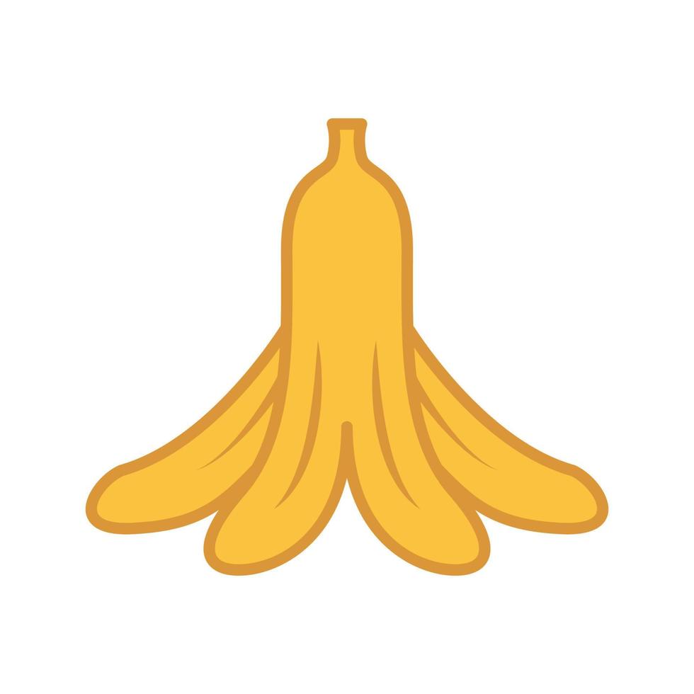 illustrazione del simbolo dell'icona del vettore del design del logo arancione della buccia della banana della frutta