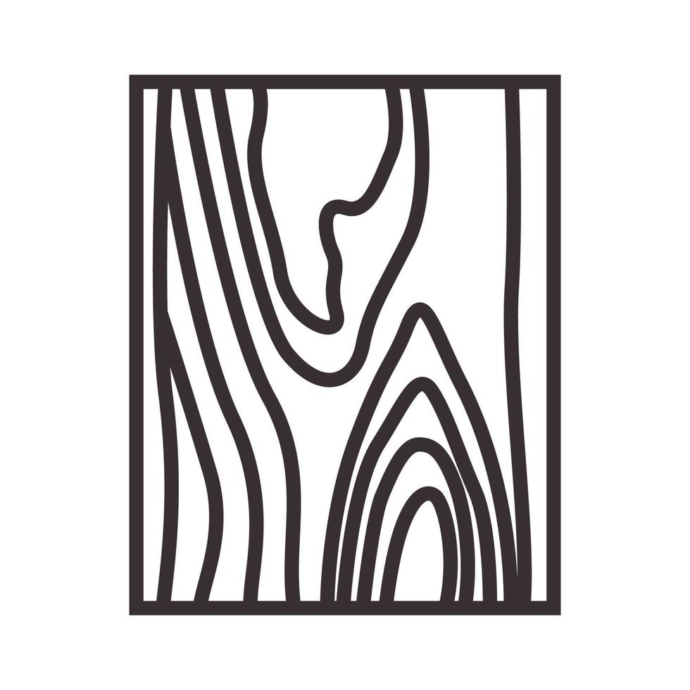 disegno dell'illustrazione dell'icona del vettore del simbolo del logo della struttura quadrata delle linee di taglio del legno