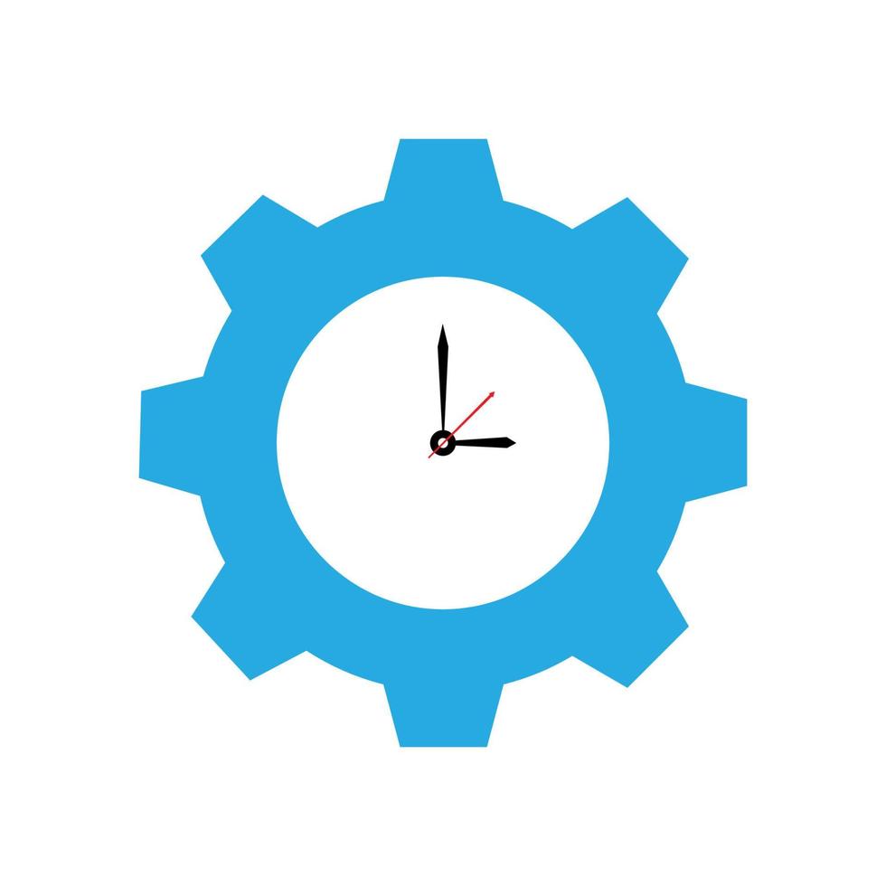 orologio orologio con logo ingranaggio design moderno vettore