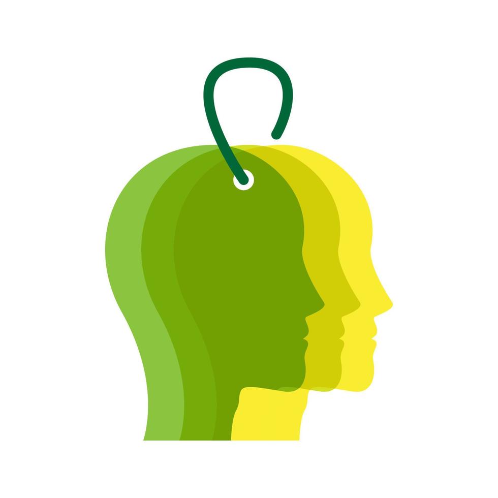 testa astratta verde vibrante logo simbolo icona grafica vettoriale design illustrazione idea creativa