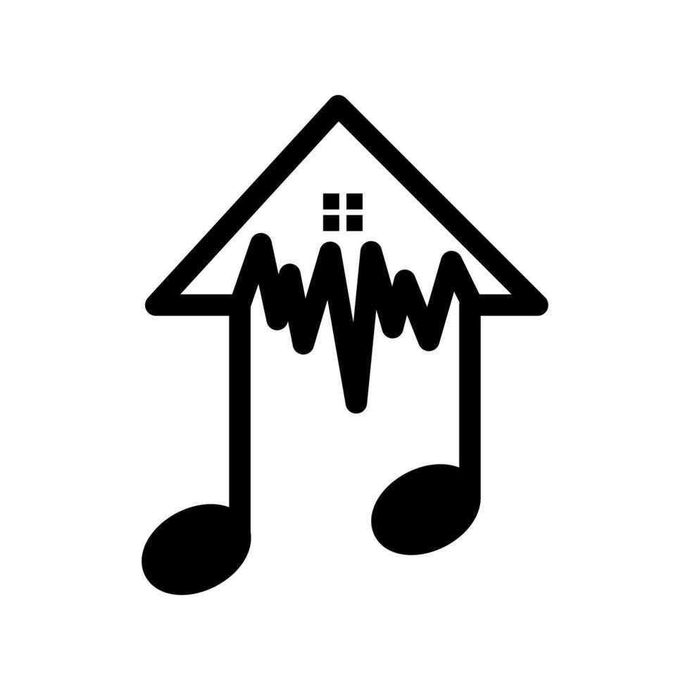 casa casa immobiliare appartamento note musica logo design vettore