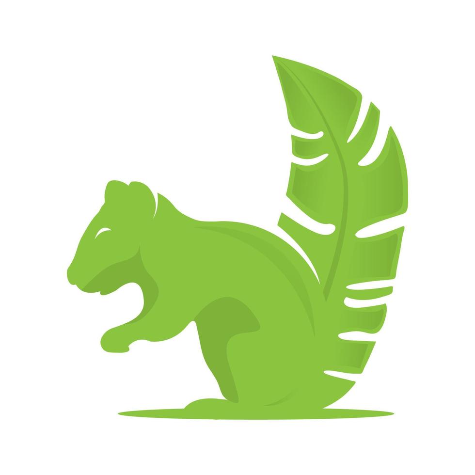 modello di progettazione di logo foglia di scoiattolo vettore