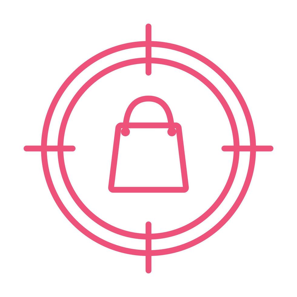 cerchio obiettivo messa a fuoco con borsa negozio logo simbolo icona grafica vettoriale illustrazione idea creativa