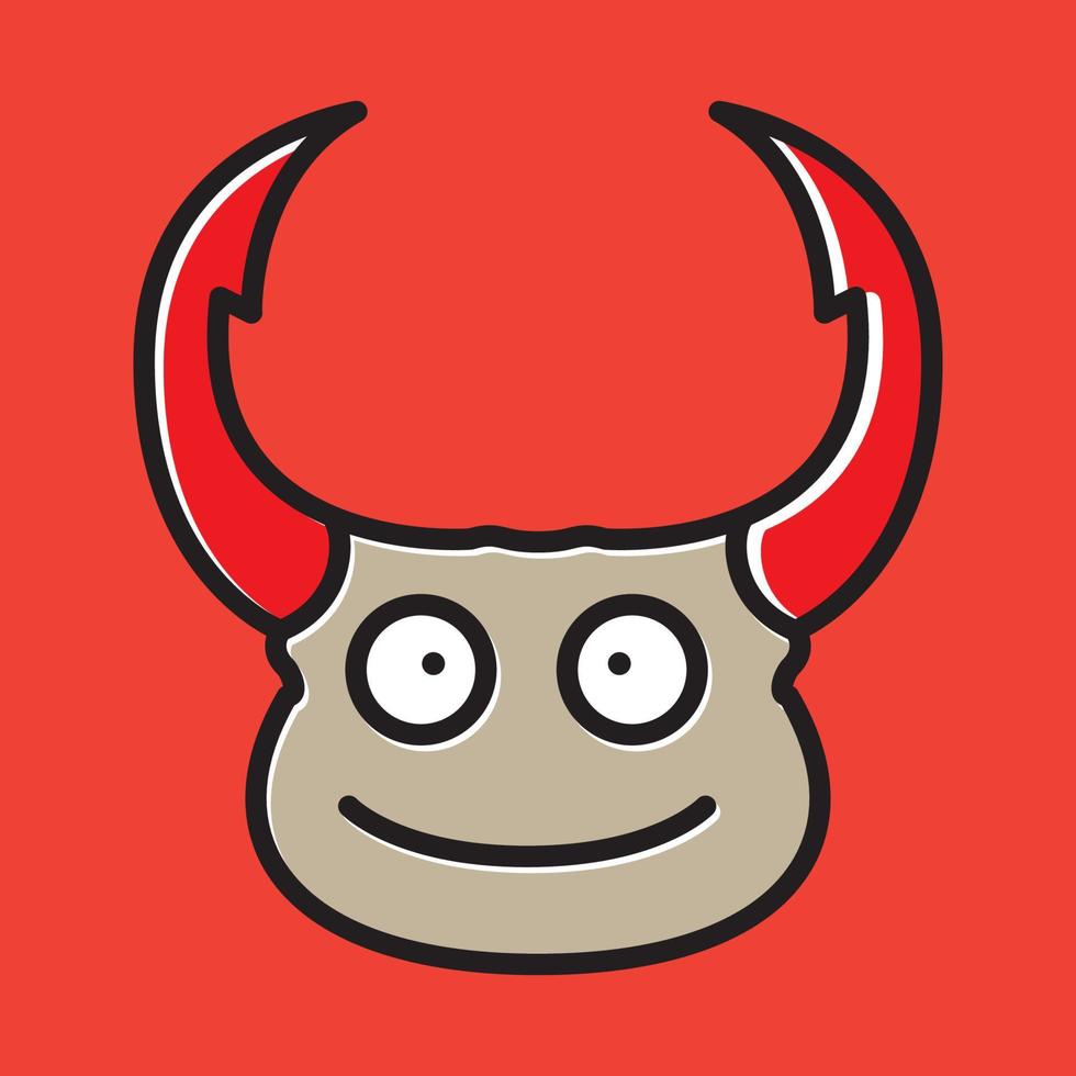 animale testa di insetto cartone animato carino scarabeo logo design icona vettore simbolo illustrazione