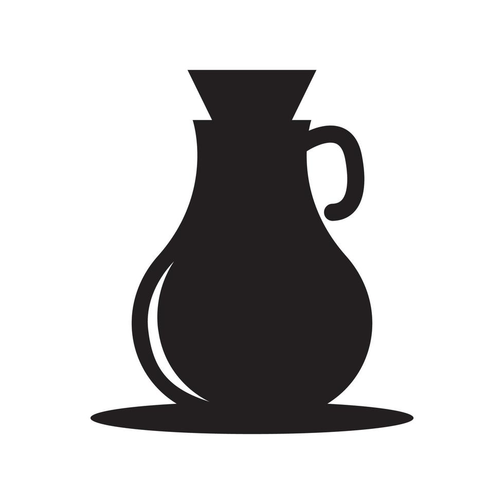 illustrazione di simbolo dell'icona di vettore di progettazione di logo di vasi decorativi per bevande d'acqua