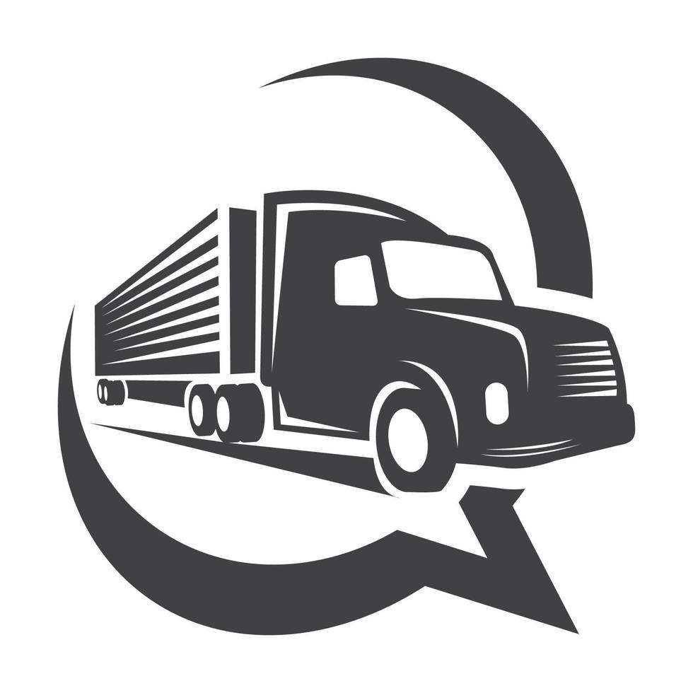 design del logo del servizio di trasporto di rimorchio vettore