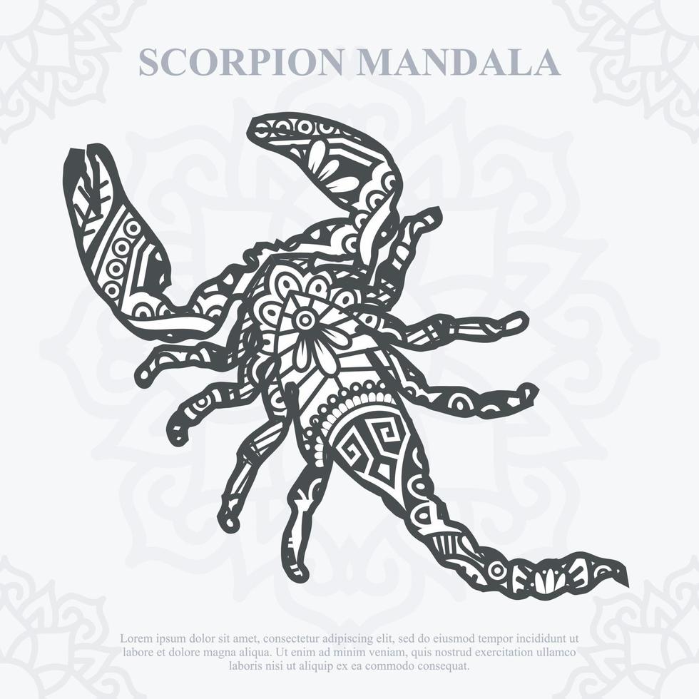 vettore mandala scorpione. stile boho svg. eps 10