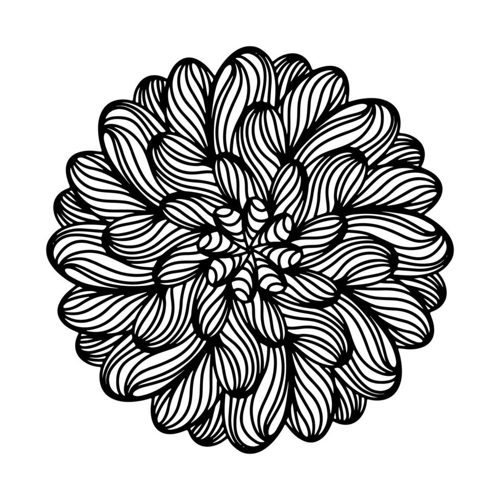 mandala floreali per libro da colorare. ornamenti rotondi decorativi. doodle a forma di fiore insolita. vettore orientale, modelli di terapia antistress. tessere elementi di design. vettore di loghi di yoga disegnato a mano carino