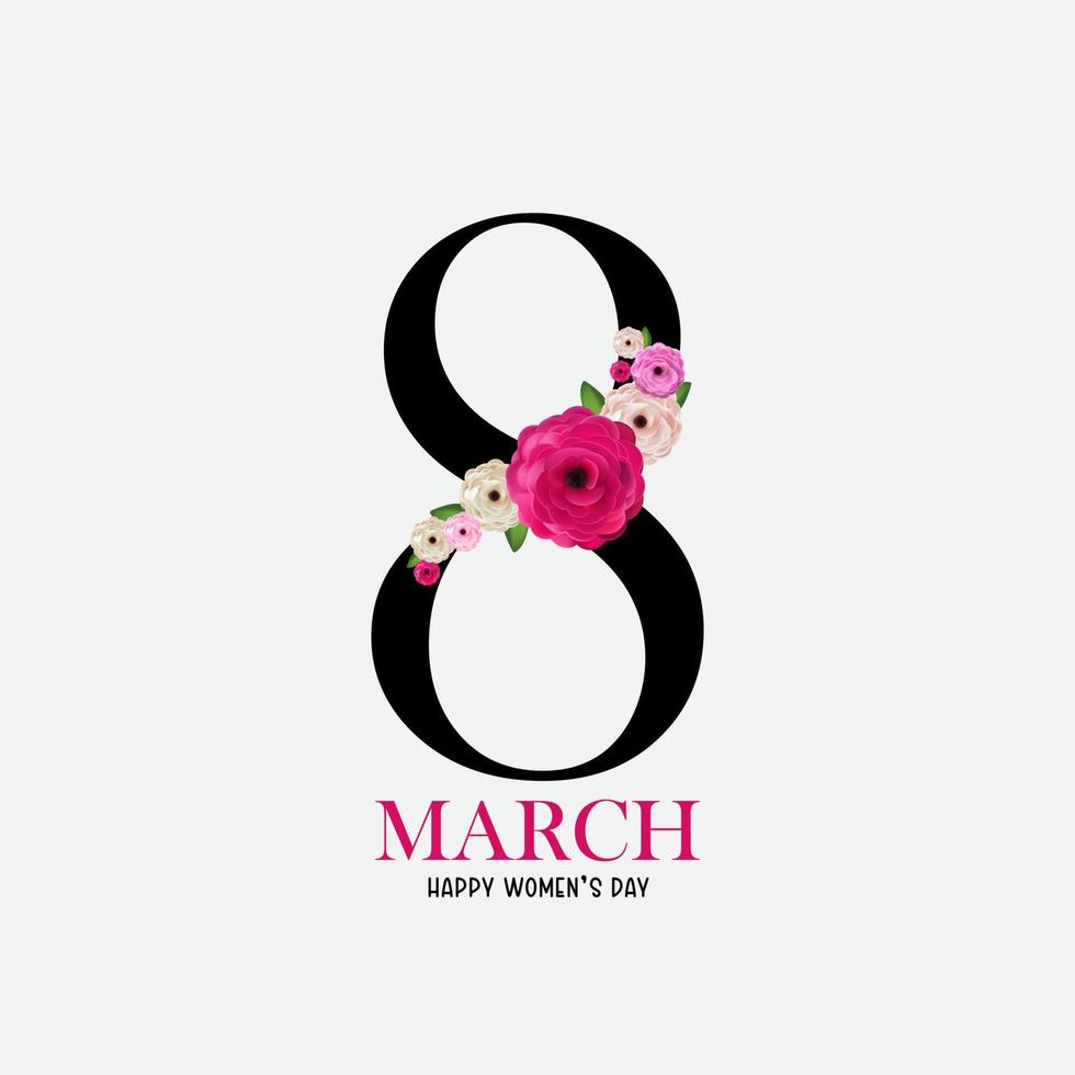 8 marzo vendita banner sfondo design. modello per pubblicità, web, social media e annunci di moda. poster, volantino, biglietto di auguri, intestazione per l'illustrazione vettoriale del sito Web.