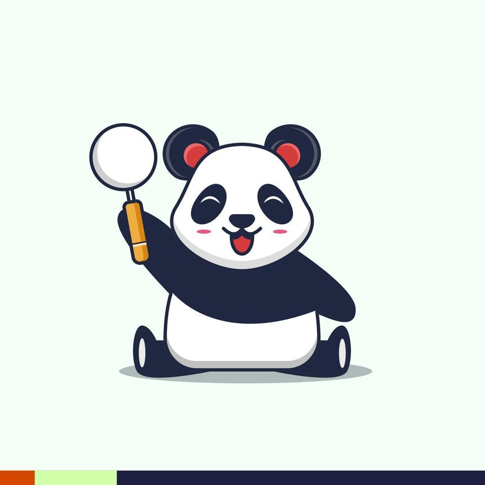 illustrazione di un panda che trasporta un oggetto vettore